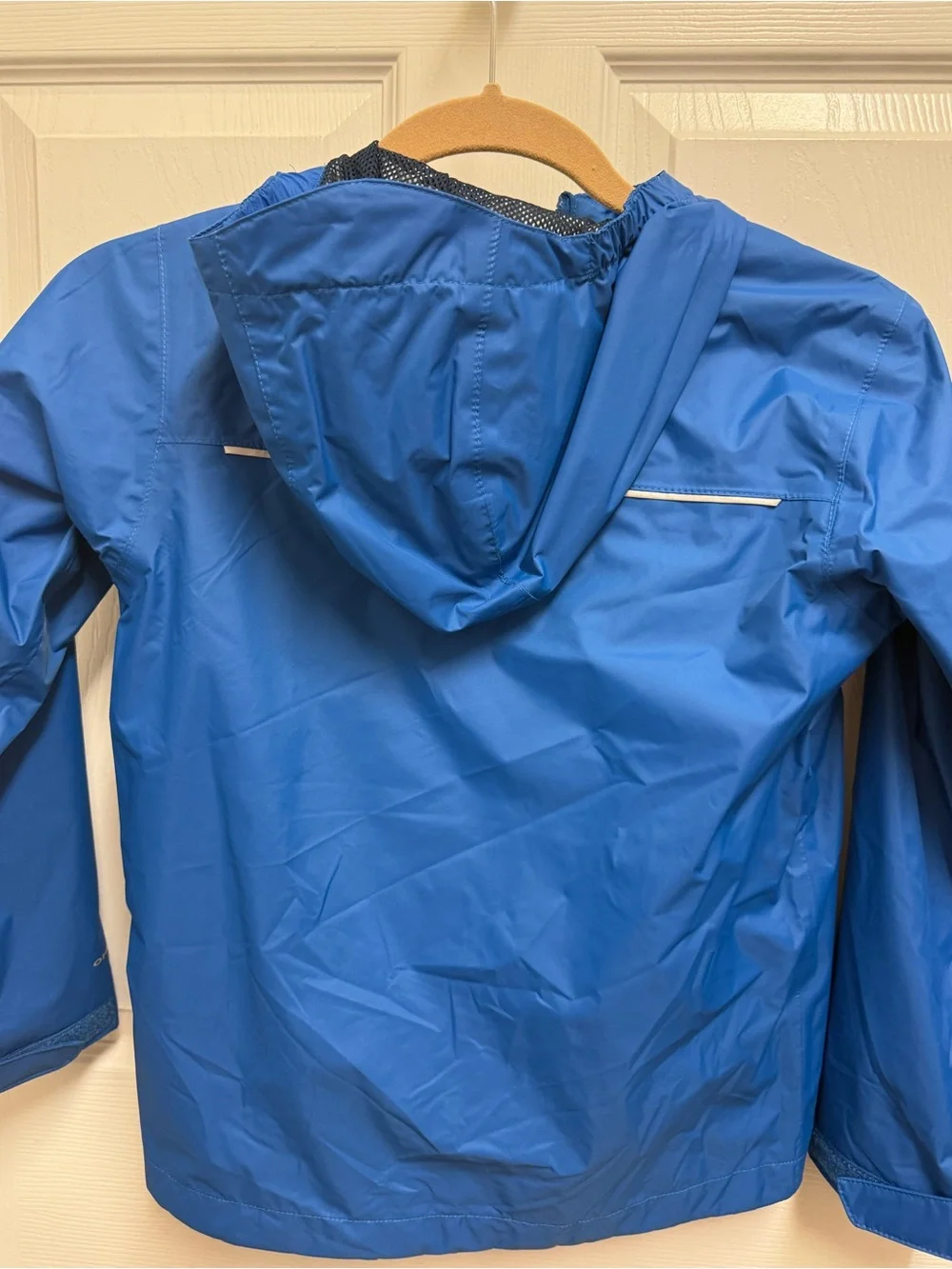 NWT Columbia Youth Bright Blue Hooded Raincoat